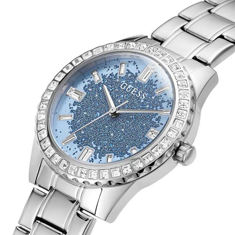 Guess Glitter Burst Dial Silver-Tone Ladies Watch | GW0405L1